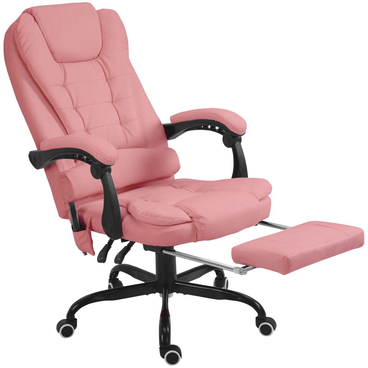 Vinsetto 7-Point Vibrating Massage Office Chair Computer Chair with Lumbar Support, Footrest, Reclining Back, Adjustable Height, Black