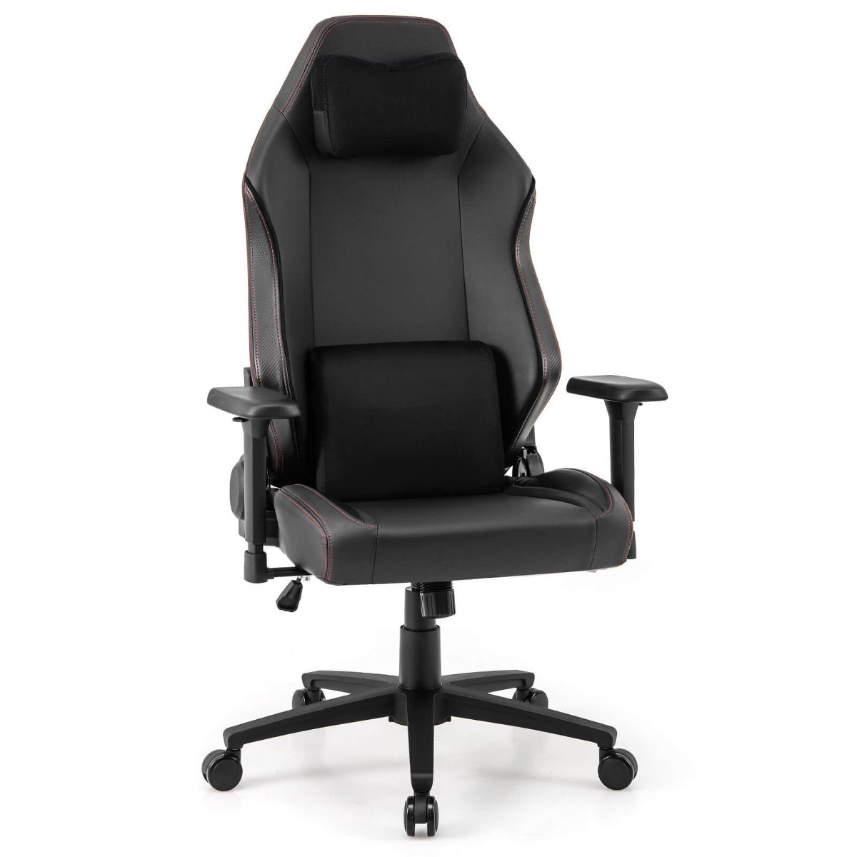 Costway Gaming Chair Ergonomic High Back Computer Chair with Rocking Function & 2D Armrests