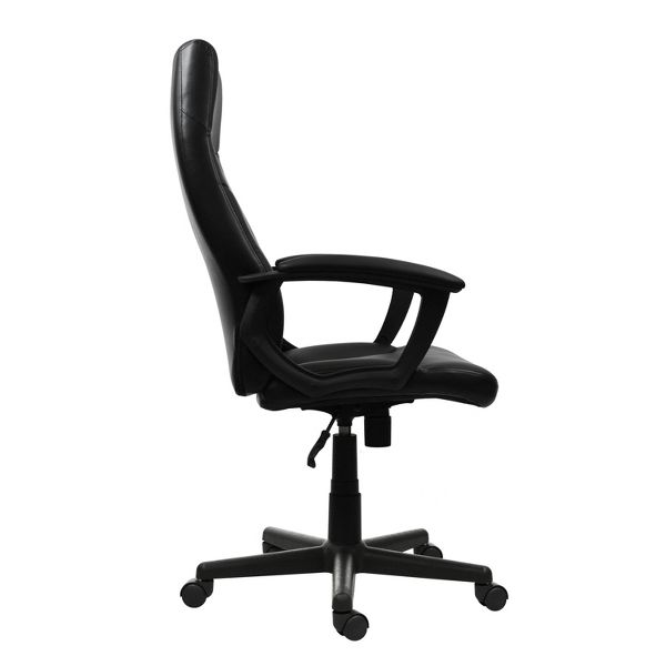 HomeRoots Black Adjustable Height Swivel Rolling Executive Office Chair