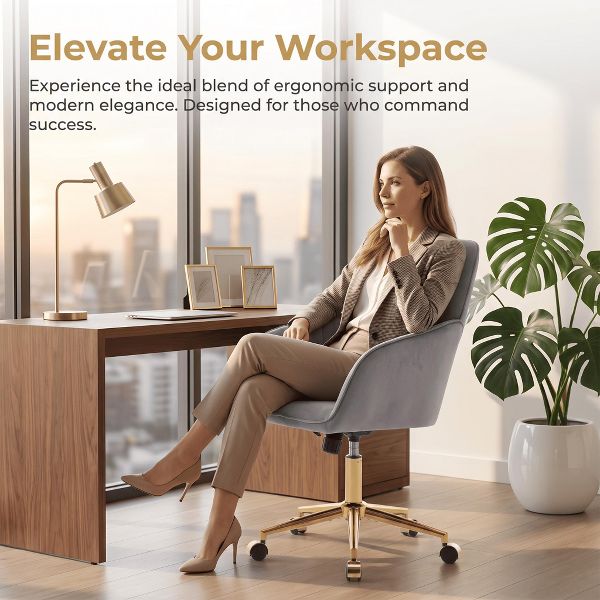 Adjustable Office Chair, Home Bedroom, Ergonomic Swivel Chair, Backrest Seat, Comfortable for Long Sitting