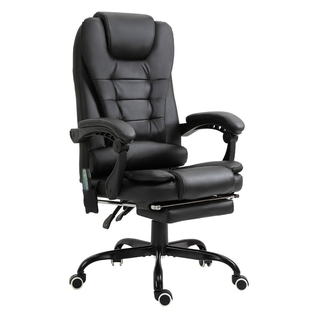7-Point Vibrating Massage Office Chair High Back Executive Recliner with Lumbar Support, Footrest, Reclining Back, Adjustable Height