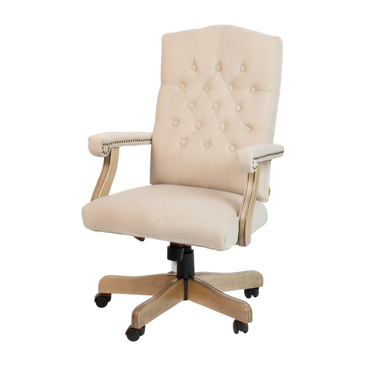 Emma and Oliver Bomber Brown Classic Executive Swivel Office Chair with Arms
