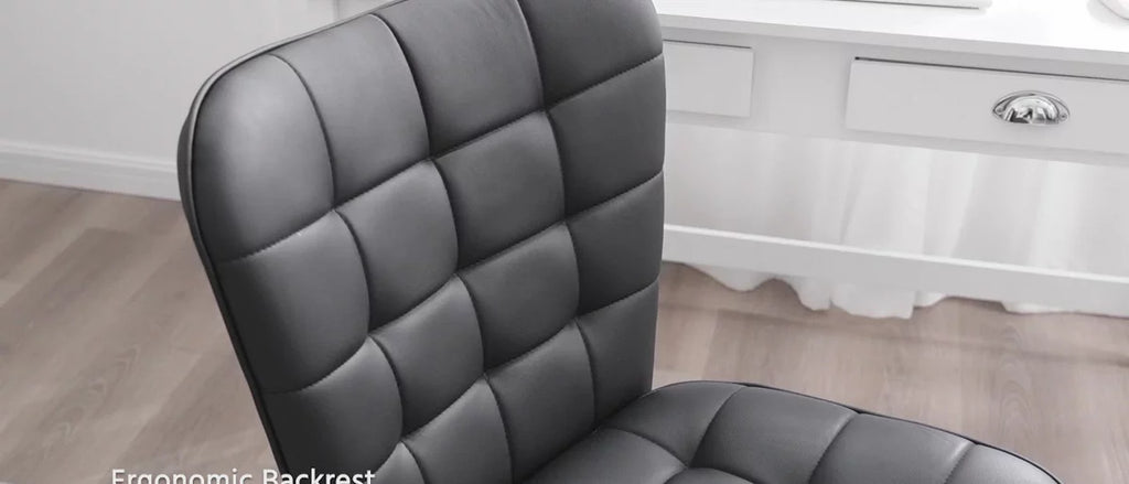 Yaheetech Modern Mid-back Office Chair Armless Desk Chair, Black