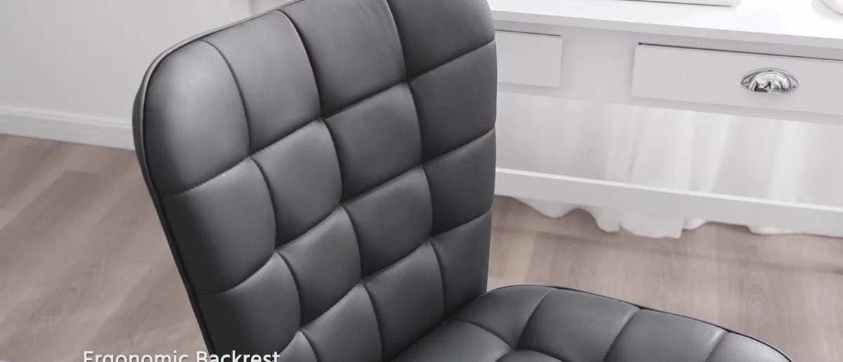 Yaheetech Modern Mid-back Office Chair Armless Desk Chair, Black