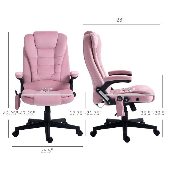 6 Point Executive Office Chair with Heat, Velvet High Back Vibrating Massage Office Chair