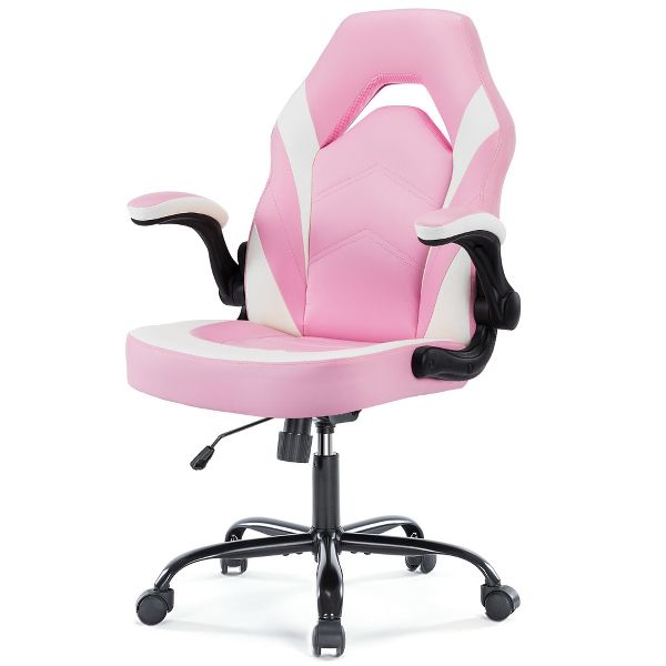JIONJOY Ultimate Gaming Chair: Ergonomic, PU Leather, Executive Desk Chair with Flip-up Armrests | Black