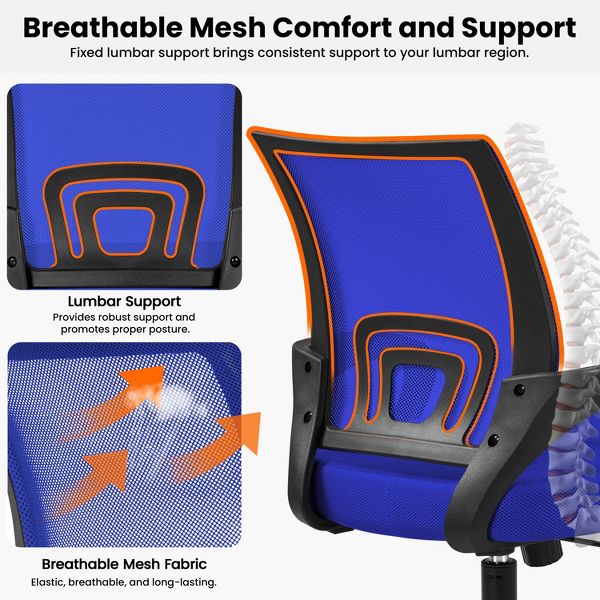 Yaheetech Adjustable Ergonomic Computer Chair Office Chair Black