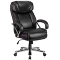 Emma and Oliver 500 lb. Big & Tall Black LeatherSoft Ergonomic Office Chair with Extra Wide Seat
