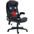 6 Point Vibrating Massage Office Chair with Heat, Linen High Back Massage Desk Chair with Reclining Backrest