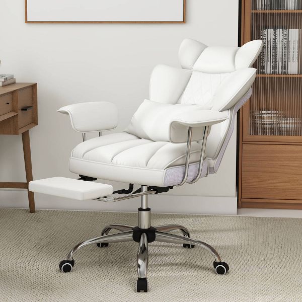 Costway 400 LBS Big & Tall Office Chair with Adjustable Height Reclining Function Footrest Black