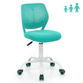 Costway Height-adjustable Ergonomic Kids Chair Breathable Mesh Desk Chair w/ Wheels Mobile Comfortable School Chair for Kids Room Green