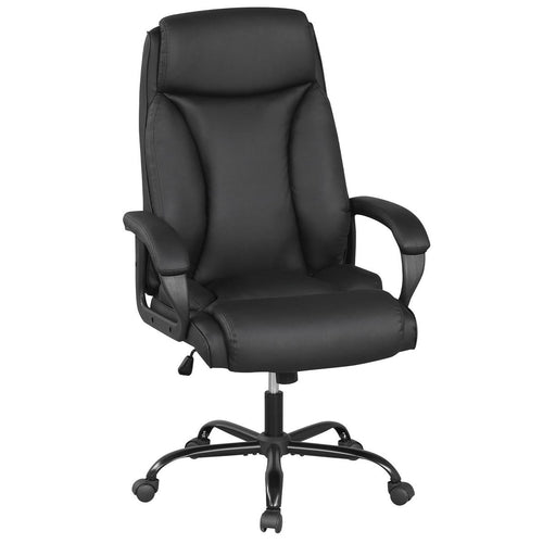 Costway 400 LBS Big & Tall Leather Office Chair Adjustable High Back Task Chair