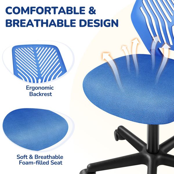 Yaheetech Adjustable Office Chair Swivel Computer Chair-Black