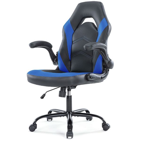 JIONJOY Ultimate Gaming Chair: Ergonomic, PU Leather, Executive Desk Chair with Flip-up Armrests | Black