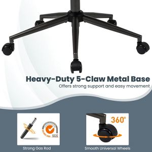 Costway Ergonomic Office Chair with 2D Headrest, Rocking Backrest & Wheels, Gaming Chair Blue