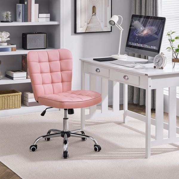 Yaheetech Modern Mid-back Office Chair Armless Desk Chair, Black