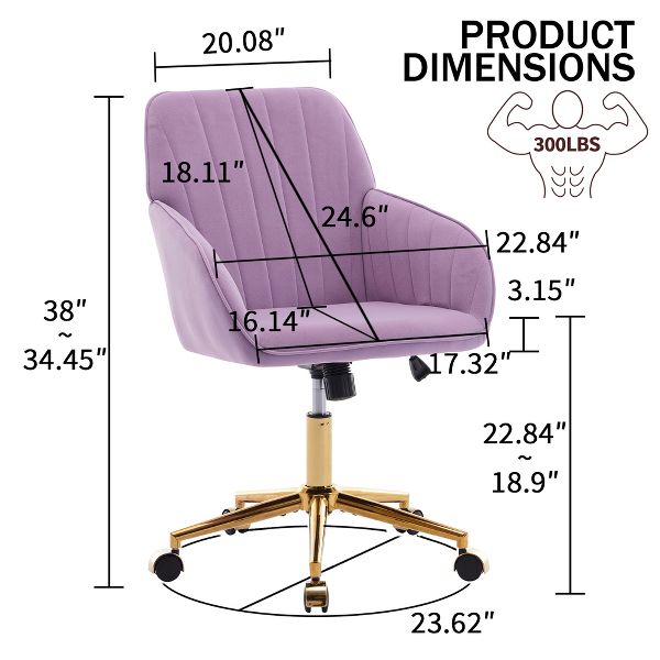 Adjustable Office Chair, Home Bedroom, Ergonomic Swivel Chair, Backrest Seat, Comfortable for Long Sitting