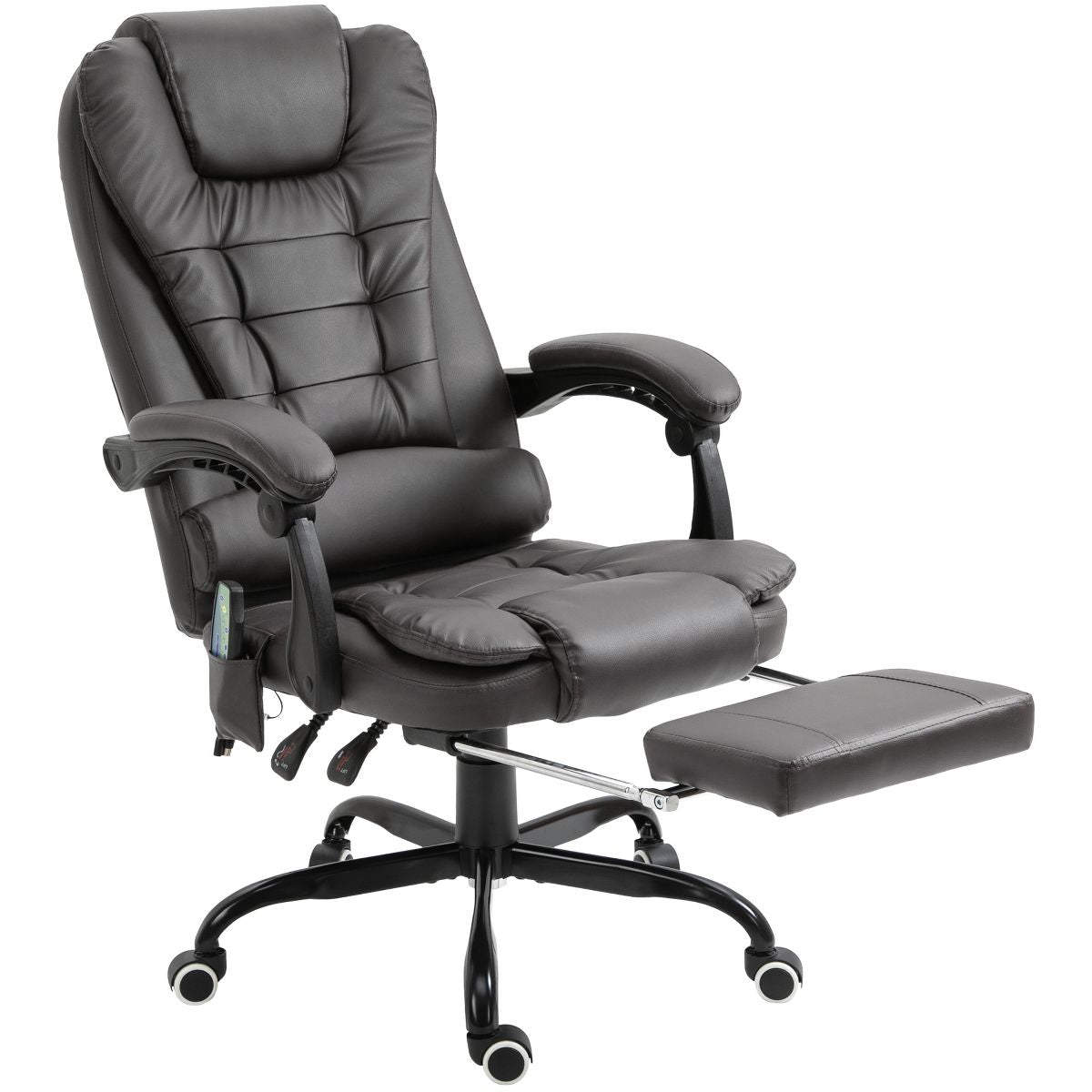 7-Point Vibrating Massage Office Chair High Back Executive Recliner with Lumbar Support, Footrest, Reclining Back, Adjustable Height
