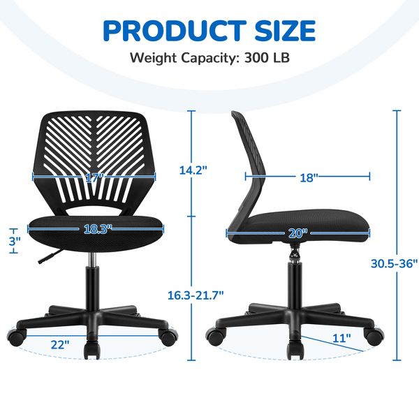 Yaheetech Adjustable Office Chair Swivel Computer Chair-Black