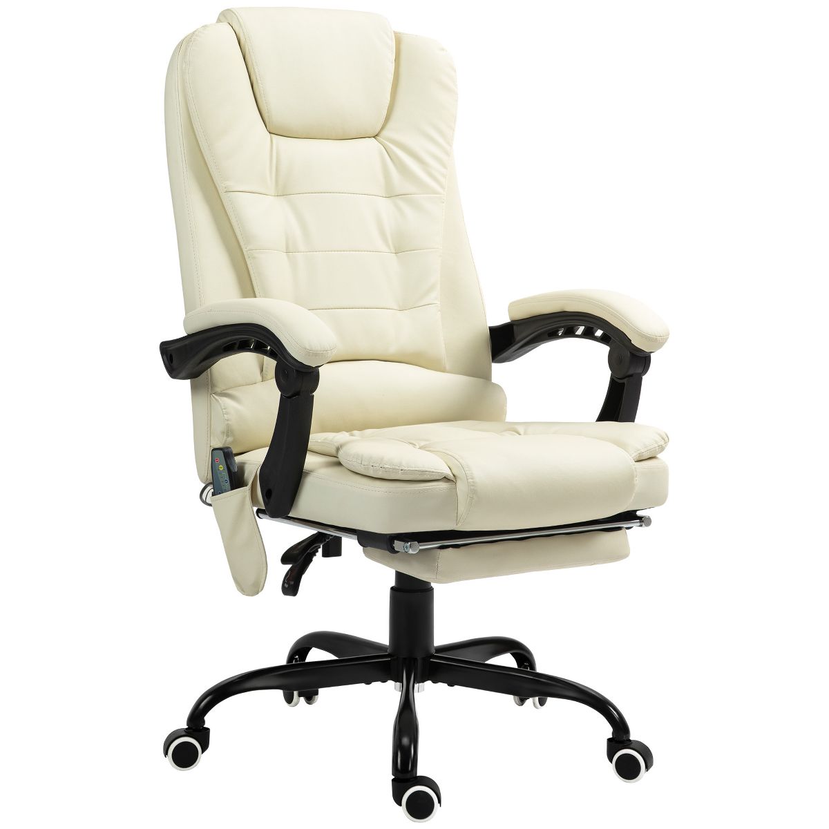 Vinsetto 7-Point Vibrating Massage Office Chair Computer Chair with Lumbar Support, Footrest, Reclining Back, Adjustable Height, Black
