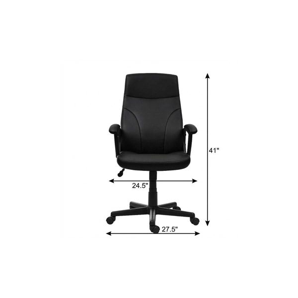 HomeRoots Black Adjustable Height Swivel Rolling Executive Office Chair