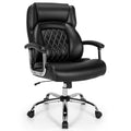 Costway 500LBS Adjustable Office Chair Adjustable Leather Task Chair Black