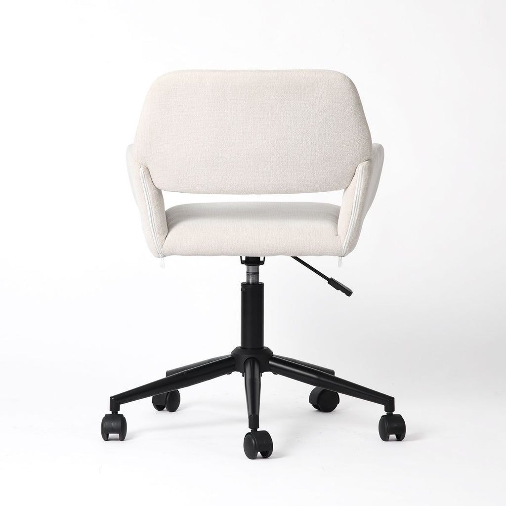 HomeRoots Beige and Black Adjustable Height Swivel Rolling Office Chair