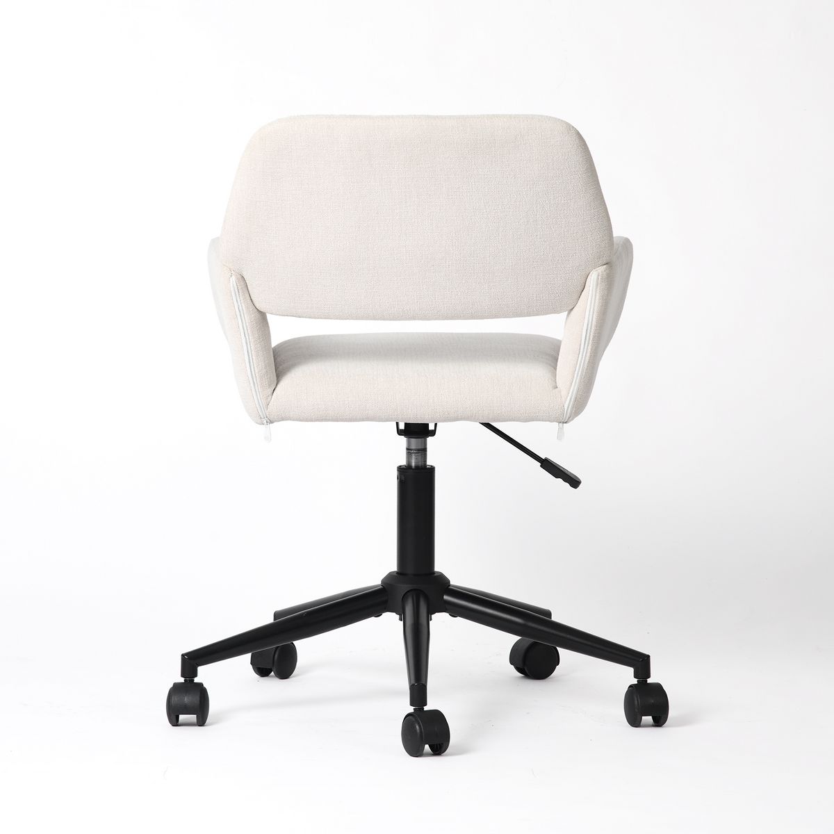 HomeRoots Beige and Black Adjustable Height Swivel Rolling Office Chair