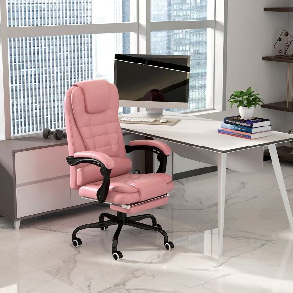 Vinsetto 7-Point Vibrating Massage Office Chair Computer Chair with Lumbar Support, Footrest, Reclining Back, Adjustable Height, Black