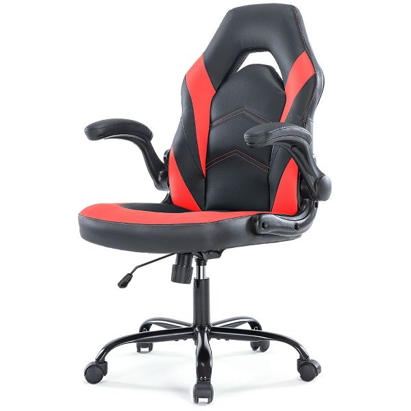 JIONJOY Ultimate Gaming Chair: Ergonomic, PU Leather, Executive Desk Chair with Flip-up Armrests | Black