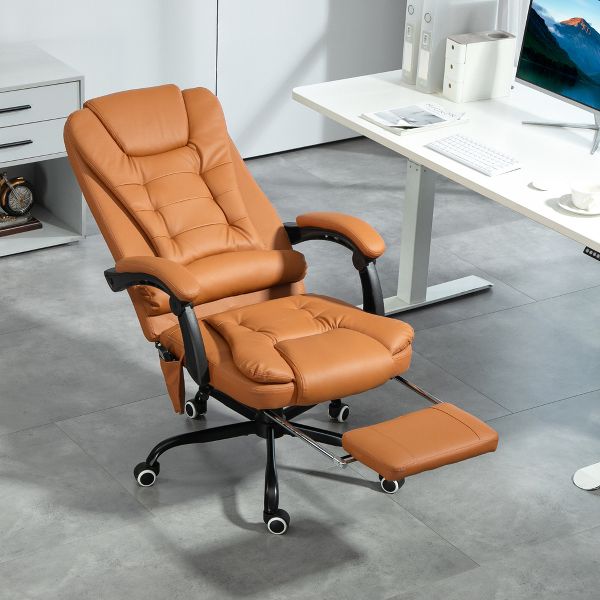 7-Point Vibrating Massage Office Chair High Back Executive Recliner with Lumbar Support, Footrest, Reclining Back, Adjustable Height