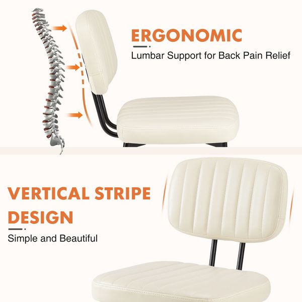 Bestier Armless Office Chairs, Mid-Century Modern Upholstered Living Room Accent Chairs with Faux Leather Cushion Seat
