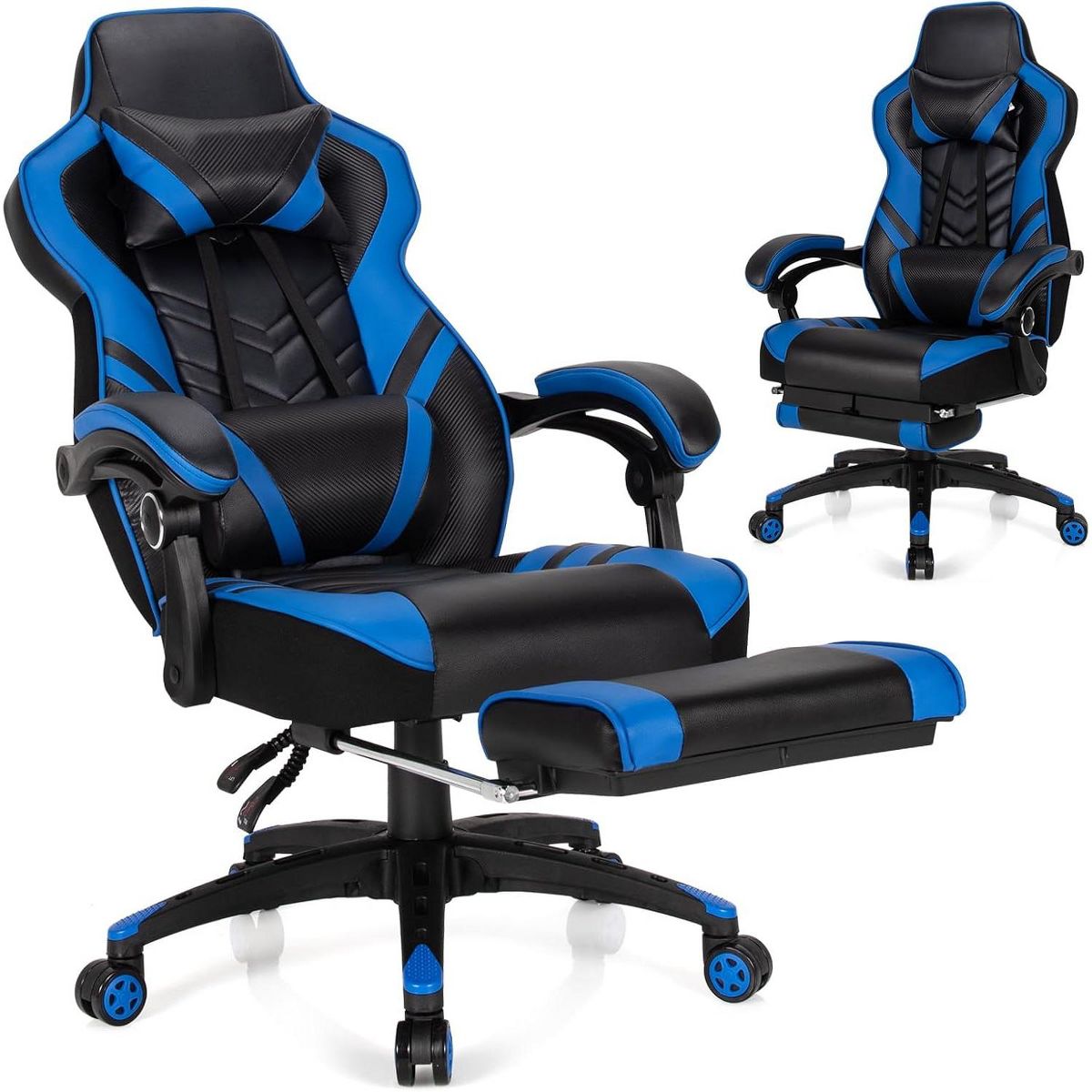 Costway Office Computer Desk Chair Gaming Chair Adjustable Swivel w/Footrest Black