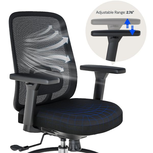 FLEXISPOT C2 Ergonomic Office Chair, Foam Seat Cushion, Black