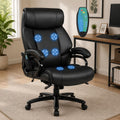 Big and Tall Executive Office Chair with PU Leather Massage and Heavy Duty 400 Lbs Capacity, Black