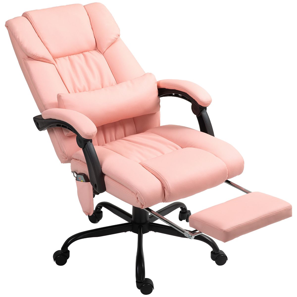 Vinsetto High Back Vibration Massage Office Chair with 6 Points, Height Adjustable Reclining Office Chair with Retractable Footrest and Remote, Brown