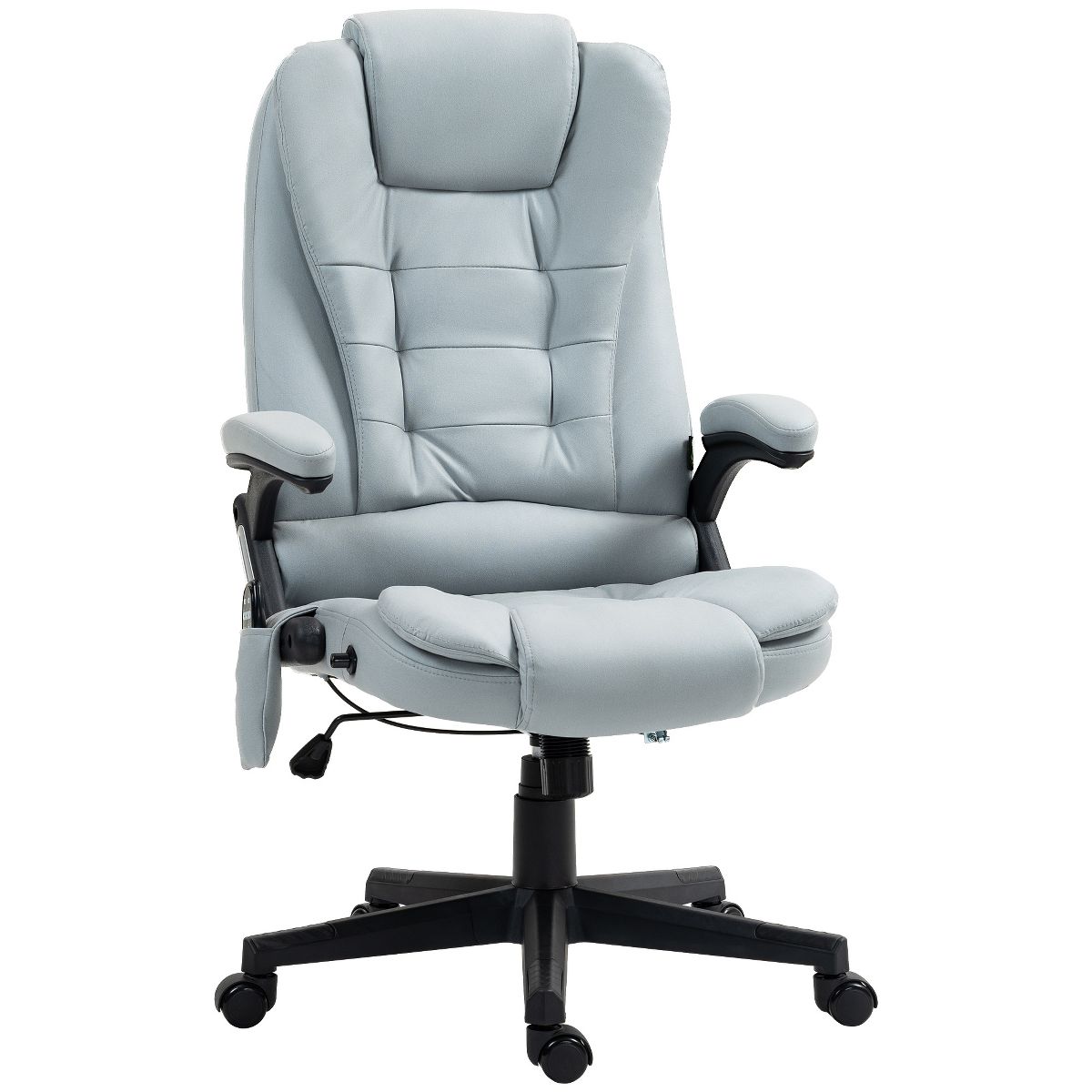 HOMCOM 6 Point Vibrating Massage Office Chair with Heat, Microfiber High Back Executive Office Chair with Reclining Backrest, Armrests, Rust Red