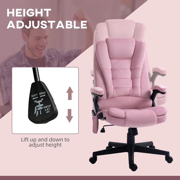 6 Point Executive Office Chair with Heat, Velvet High Back Vibrating Massage Office Chair