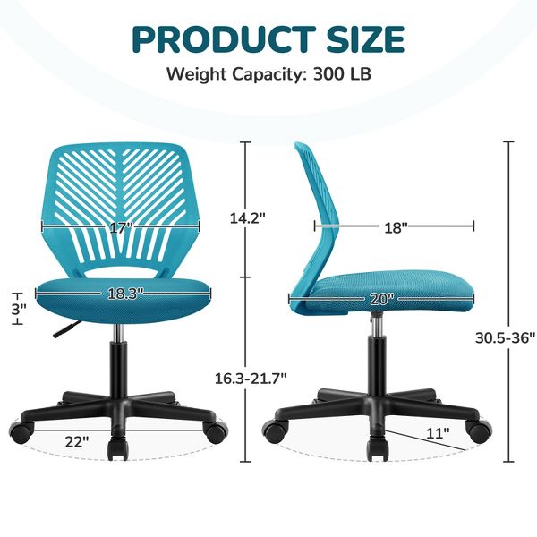 Yaheetech Adjustable Office Chair Swivel Computer Chair-Black