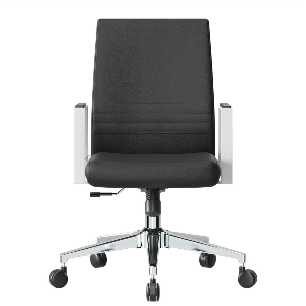 HomeStock 45 in.H Adjustable Height Black Faux Leather Seat Material with Adjustable Lumbar Support Ergonomic Office Chairs