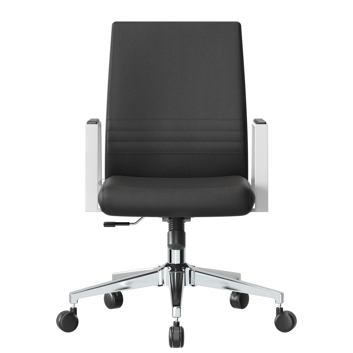 HomeStock 45 in.H Adjustable Height Black Faux Leather Seat Material with Adjustable Lumbar Support Ergonomic Office Chairs