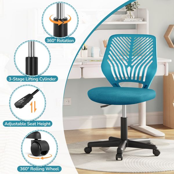 Yaheetech Adjustable Office Chair Swivel Computer Chair-Black