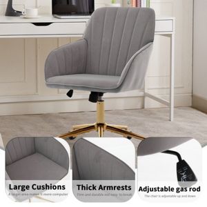 Baby Blue Adjustable Office Chair, Ergonomic Swivel Seat with Memory Foam Cushion for Home Bedroom Study, Single