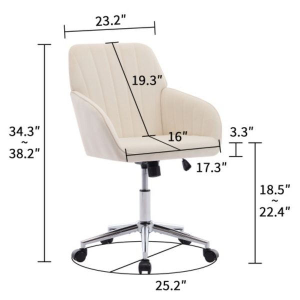 Baby Blue Adjustable Office Chair, Home Bedroom, Ergonomic Swivel Chair, Backrest Seat, Comfortable for Long Sitting