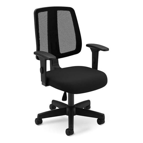 HomeStock 42 in.H Adjustable Height Black Faux Leather Seat Material with Adjustable Tilt Office Chairs