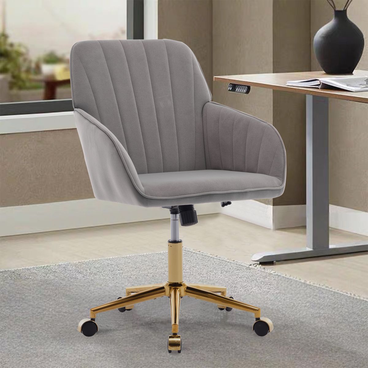 Adjustable Office Chair, Home Bedroom, Ergonomic Swivel Chair, Backrest Seat, Comfortable for Long Sitting