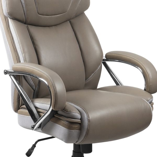 Emma and Oliver 500 lb. Big & Tall Black LeatherSoft Ergonomic Office Chair with Extra Wide Seat