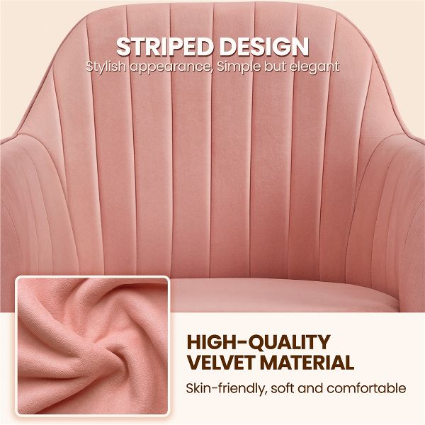 Yaheetech Modern Faux Leather Desk Chair, 360° Swivel Height Adjustable Upholstered Computer Chair for Home Office Study, Dark Gray