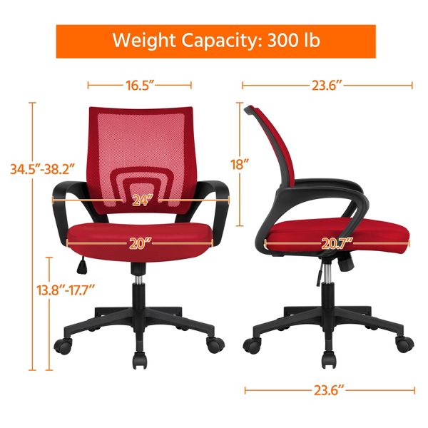 Yaheetech Adjustable Ergonomic Computer Chair Office Chair Black