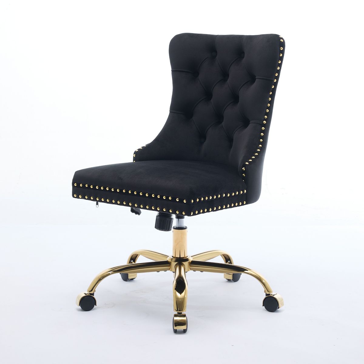 Adjustable Desk Chair Swivel Office Chair, Velvet Upholstered Tufted Button Home Office Chair